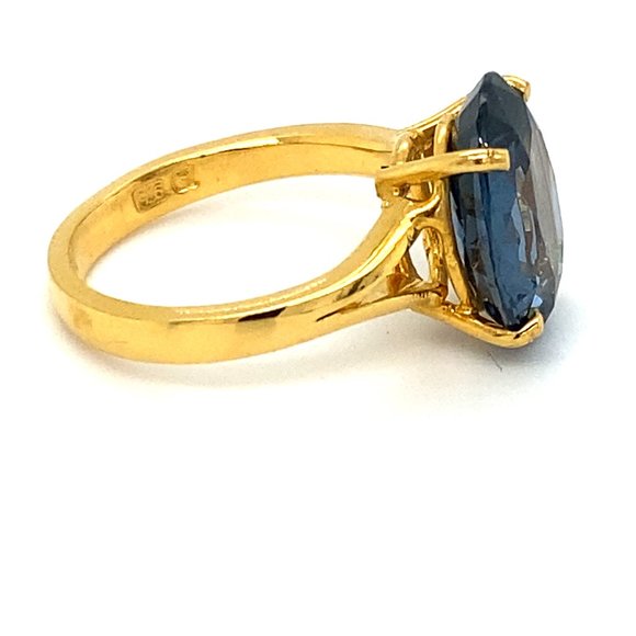 GIA Certified Blue Spinel 6.11ct Solid 22K Ring - Picture 4 of 9